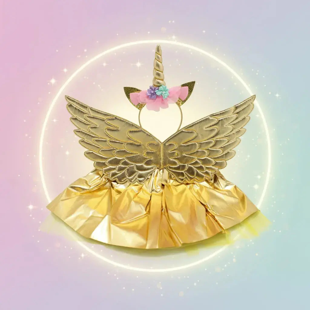 Tutu dorado con alas doradas de Pegaso