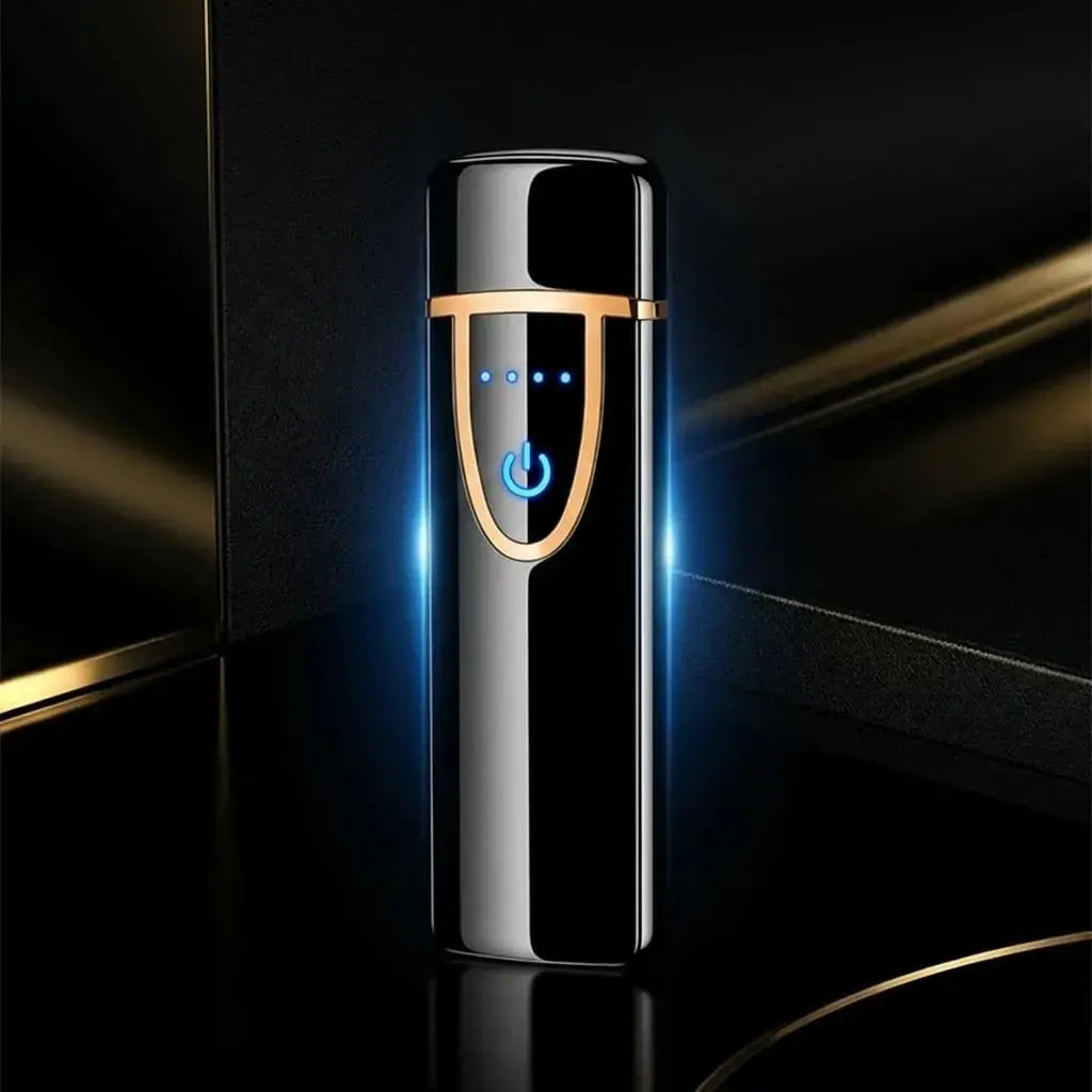 Encendedor Eléctrico Negro Recargable Antiviento Diseño Premium